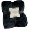 B&M Waffle Fleece Throw - Black -Kitchen and Tableware Store 383147 supersoft waffle fleece throw black