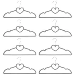 B&M Velvet Heart Shaped Hangers 8pk - Grey 8 B&M Velvet Heart Shaped Hangers 8pk - Grey -Kitchen and Tableware Store 383671 8pk velvet shaped hangers hearts grey