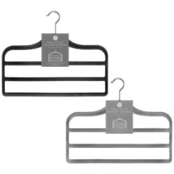 B&M Velvet Trouser Hangers 3pk - Black -Kitchen and Tableware Store 383688 3pk pure velvet trouser hangers main