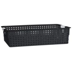 B&M Set Of Three Storage Baskets - Black -Kitchen and Tableware Store 384207 3pk storage boxes black 2