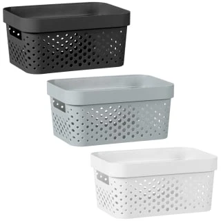 B&M Medium Rectangular Spot Storage Basket - White 4 B&M Medium Rectangular Spot Storage Basket - White - Image 2