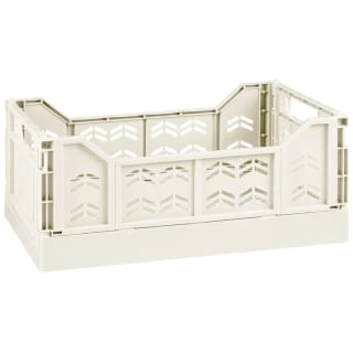 Midi Stacking Fold Flat Crate 30.6 X 20.5 X 12.6cm - Cream 3 Midi Stacking Fold Flat Crate 30.6 X 20.5 X 12.6cm - Cream