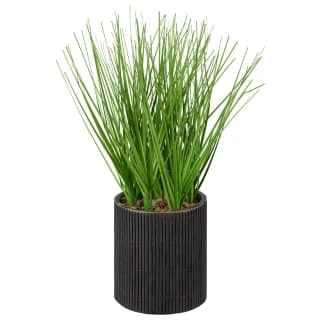 B&M Artificial Grass In Black Rattan Pot 3 B&M Artificial Grass In Black Rattan Pot