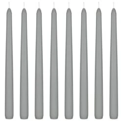 Tapered Candles 8pk - Grey -Kitchen and Tableware Store 387716 8pk tapered candles grey 2