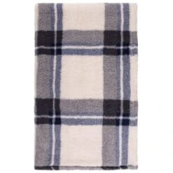 Simply Everyday Check Sherpa Throw - Navy 9 Simply Everyday Check Sherpa Throw - Navy -Kitchen and Tableware Store 388694 navy check sherpa throw 2