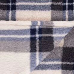 Simply Everyday Check Sherpa Throw - Navy 8 Simply Everyday Check Sherpa Throw - Navy -Kitchen and Tableware Store 388694 navy check sherpa throw 4
