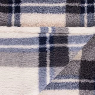 Simply Everyday Check Sherpa Throw - Navy 5 Simply Everyday Check Sherpa Throw - Navy - Image 3