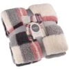 Simply Everyday Check Sherpa Throw - Red -Kitchen and Tableware Store 388703 red check sherpa throw