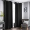 B&M Oxford Black Black Out Curtains With Eyelets 46 X 54" -Kitchen and Tableware Store 388922 388923 388924 388925 388927 oxford black black out curtain with eyelets 4