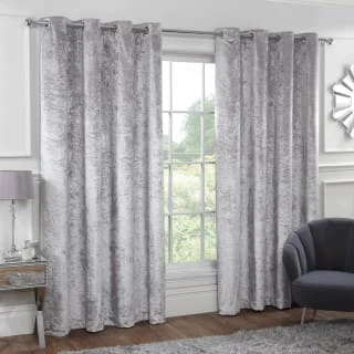 B&M Versailles Silver Crushed Velvet Fully Lined Curtains 46 X 72" 3 B&M Versailles Silver Crushed Velvet Fully Lined Curtains 46 X 72"