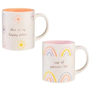 B&M Slogan Printed Mug - Cup Of Positivi-Tea 4 B&M Slogan Printed Mug - Cup Of Positivi-Tea - Image 2