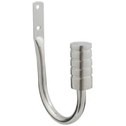 B&M Small Silver Barrel Curtain Hold Backs 2pk -Kitchen and Tableware Store 390195 silver small barrel hold backs 2