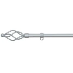 B&M Small Silver Twist Curtain Pole 122-213cm 5 B&M Small Silver Twist Curtain Pole 122-213cm -Kitchen and Tableware Store 390200 silver small twist curtain pole