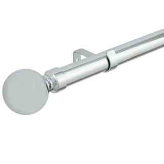 B&M Shiny Nickle Silver Orb Curtain Pole 70 - 120cm 3 B&M Shiny Nickle Silver Orb Curtain Pole 70 - 120cm