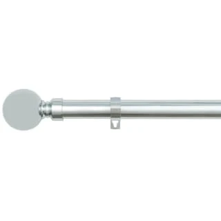 B&M Shiny Nickle Silver Orb Curtain Pole 70 - 120cm 4 B&M Shiny Nickle Silver Orb Curtain Pole 70 - 120cm - Image 2