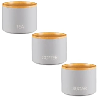 B&M Stackable Tea Coffee Sugar Storage Jars 3pk 4 B&M Stackable Tea Coffee Sugar Storage Jars 3pk - Image 2