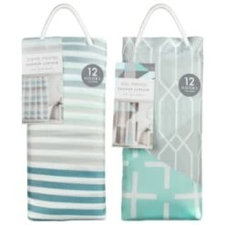 Blue Stripe Printed Shower Curtain 7 Blue Stripe Printed Shower Curtain -Kitchen and Tableware Store 390591 printed shower curtain blue group