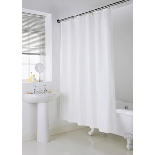B&M Mono Jacquard Shower Curtain - White 3 B&M Mono Jacquard Shower Curtain - White