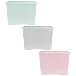 B&M Storage Box With Lid 80L - Grey -Kitchen and Tableware Store 391381 391383 391384 80l storage box and lid group