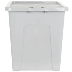 B&M Storage Box With Lid 80L - Grey -Kitchen and Tableware Store 391381 grey 80l storage box and lid 2