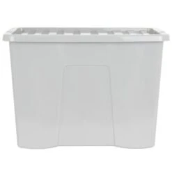 B&M Storage Box With Lid 80L - Grey -Kitchen and Tableware Store 391381 grey 80l storage box and lid