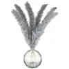 B&M Grey Pampas In Glass Vase -Kitchen and Tableware Store 392627 grey pampas in glass vase