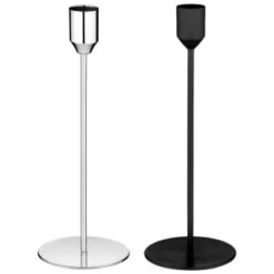 Karina Bailey Dinner Candle Holder - Chrome -Kitchen and Tableware Store 392641 dinner candle holder group