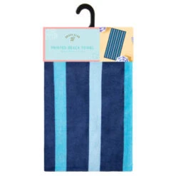 B&M Adult's Beach Towel - Blue Stripes -Kitchen and Tableware Store 393917 adult printed beach towel blue stripe