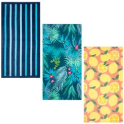B&M Adult's Beach Towel - Blue Stripes -Kitchen and Tableware Store 393917 adult printed beach towel group 2
