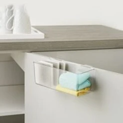 B&M Overdoor Caddy With Hanging Hooks -Kitchen and Tableware Store 393933 overdoor drawer clear caddy with hanging hooks