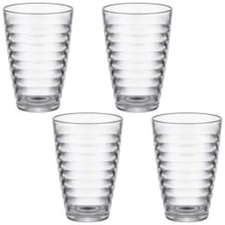 Set Of 4 Ribbed Glasses 5 Set Of 4 Ribbed Glasses -Kitchen and Tableware Store 394386 set of 4 ribbed glasses 340ml group