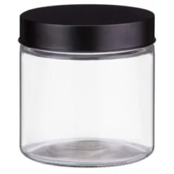 Set Of 3 Jars With Black Lids -Kitchen and Tableware Store 394387 set 3 jars with black lids 3