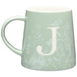 B&M Floral Alphabet Mug (Assorted) 16 B&M Floral Alphabet Mug (Assorted) -Kitchen and Tableware Store 394397 floral alphabet mug green j