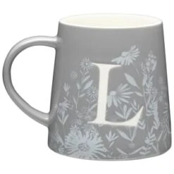 B&M Floral Alphabet Mug (Assorted) 14 B&M Floral Alphabet Mug (Assorted) -Kitchen and Tableware Store 394397 floral alphabet mug grey l