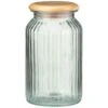 B&M Large Ribbed Glass Jar With Wooden Lid -Kitchen and Tableware Store 394426 ribbed glass jar with wooden lid large 2