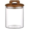 B&M Small Glass Jar With Acacia Wood Lid -Kitchen and Tableware Store 394439 small glass canister with acacia wood 2
