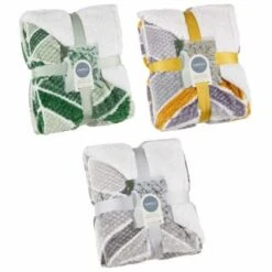 B&M Simply Geo Waffle Throw - Green 11 B&M Simply Geo Waffle Throw - Green -Kitchen and Tableware Store 394916 394917 394920 simply geo waffle throw group