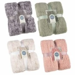 B&M Simply Two Tone Teddy Throw - Natural -Kitchen and Tableware Store 394924 394926 394927 394928 simply plain teddy throw group 1