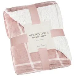 Kitchen and Tableware Store 36 Winston Blush Sherpa Check Throw