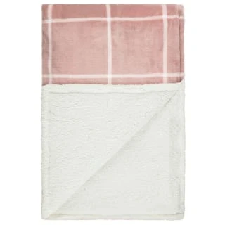 Winston Blush Sherpa Check Throw 4 Winston Blush Sherpa Check Throw - Image 2