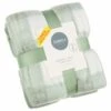 Simply Sage & Gingham Polar Fleece Throw 2pk 2 Simply Sage & Gingham Polar Fleece Throw 2pk -Kitchen and Tableware Store 395026 simply super soft throws 2pk sage gingham