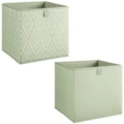 Lokken Printed Storage Cubes 2pk - Sage Diamond -Kitchen and Tableware Store 395843 2pk printed lokken storage cubes sage diamond 3