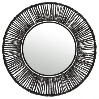 B&M Seagrass Mirror - Black 3 B&M Seagrass Mirror - Black