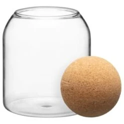 B&M Small Glass Jar With Cork Lid -Kitchen and Tableware Store 396483 small glass jar with cork lid 2