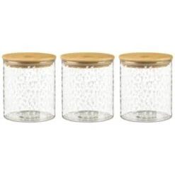 B&M Printed Glass Bamboo Storage Jars 3pc 9 B&M Printed Glass Bamboo Storage Jars 3pc -Kitchen and Tableware Store 396485 3pk printed glass bamboo storage jars 2