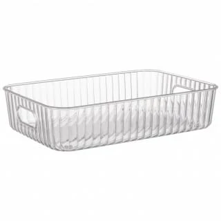 Ribbed Clear Storage Tray 3 Ribbed Clear Storage Tray